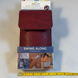 Save The Girls Black Swing Along Crossbody Touch Screen Purse - Burgundy